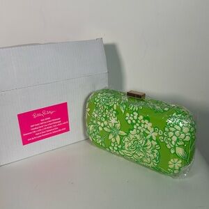 Floral Green and White Clutch